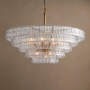 Ghiaccio Layered Glass Chandelier