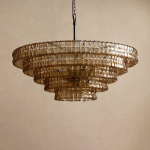 Ghiaccio Layered Glass Chandelier