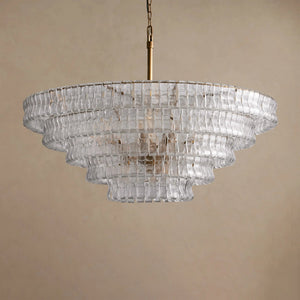 Ghiaccio Layered Glass Chandelier