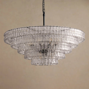 Ghiaccio Layered Glass Chandelier