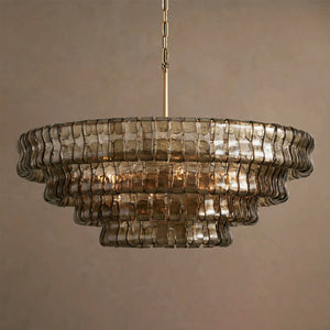 Ghiaccio Layered Glass Chandelier
