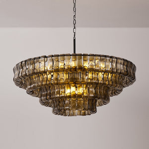 Ghiaccio Layered Glass Chandelier