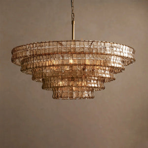 Ghiaccio Layered Glass Chandelier