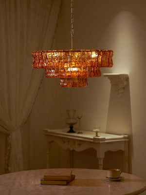 Ghiaccio Layered Glass Chandelier