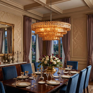 Ghiaccio Layered Glass Chandelier