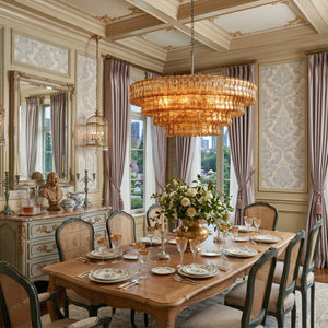 Ghiaccio Layered Glass Chandelier