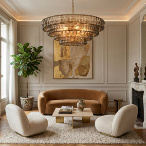 Ghiaccio Layered Glass Chandelier