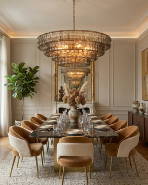 Ghiaccio Layered Glass Chandelier