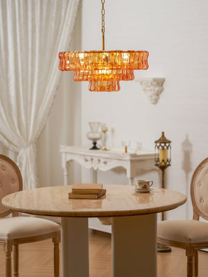 Ghiaccio Layered Glass Chandelier
