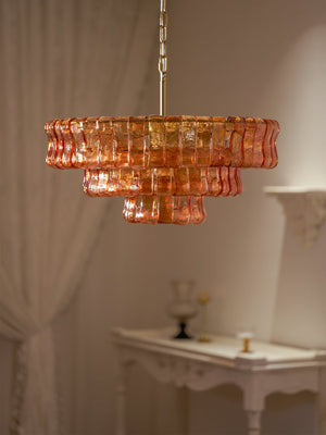 Ghiaccio Layered Glass Chandelier
