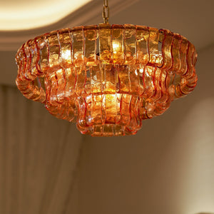 Ghiaccio Layered Glass Chandelier