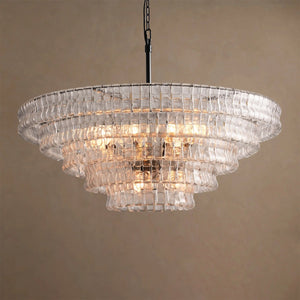 Ghiaccio Layered Glass Chandelier