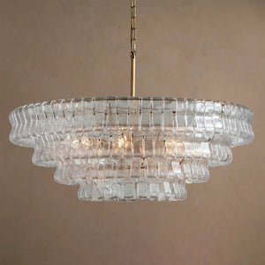 Ghiaccio Layered Glass Chandelier