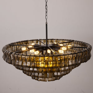 Ghiaccio Layered Glass Chandelier