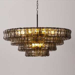 Ghiaccio Layered Glass Chandelier