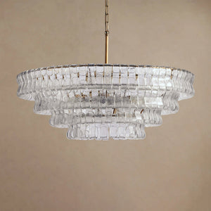 Ghiaccio Layered Glass Chandelier