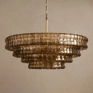 Ghiaccio Layered Glass Chandelier