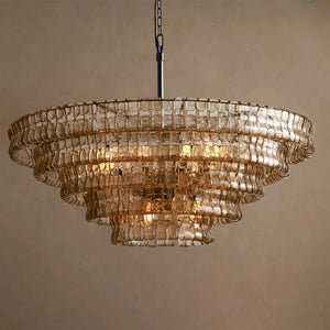 Ghiaccio Layered Glass Chandelier