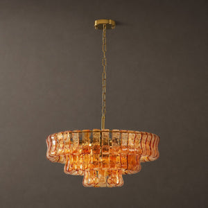 Ghiaccio Layered Glass Chandelier