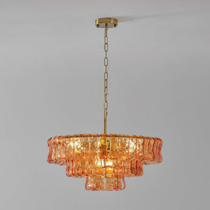 Ghiaccio Layered Glass Chandelier