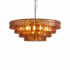 Ghiaccio Layered Glass Chandelier