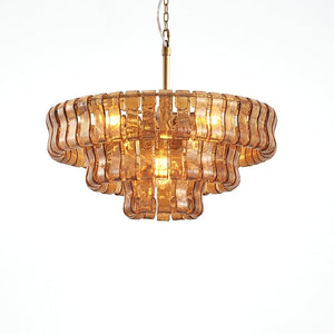 Ghiaccio Layered Glass Chandelier