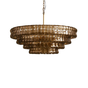 Ghiaccio Layered Glass Chandelier