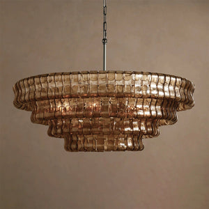 Ghiaccio Layered Glass Chandelier