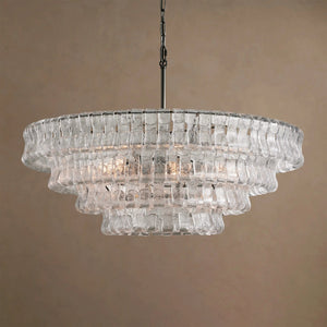 Ghiaccio Layered Glass Chandelier