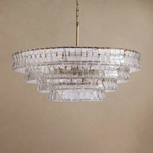 Ghiaccio Layered Glass Chandelier