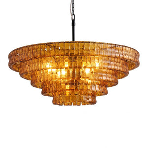 Ghiaccio Layered Glass Chandelier