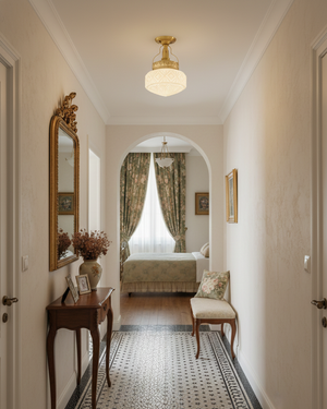 Gilded Prism Ceiling Lamp