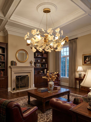 Gingko Bough Round Chandelier