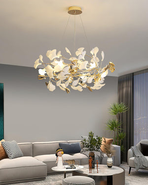 Gingko Bough Round Chandelier