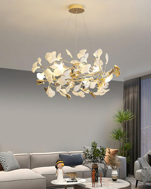 Gingko Bough Round Chandelier