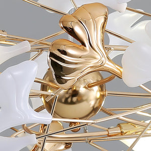Gingko Bough Round Chandelier