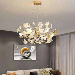 Gingko Bough Round Chandelier