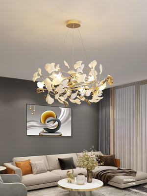 Gingko Bough Round Chandelier