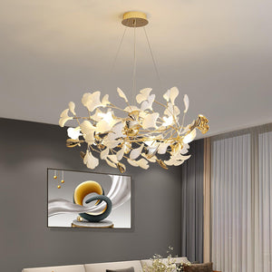 Gingko Bough Round Chandelier