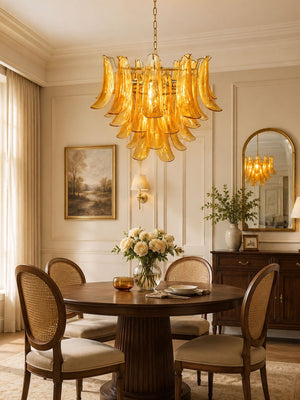 Murano Glass Leaf Chandelier