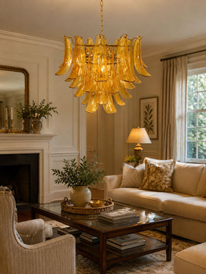 Murano Glass Leaf Chandelier