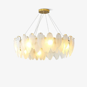 Glass Feather Chandelier