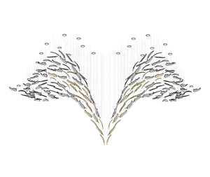 Glass Feathers Flying Chandelier