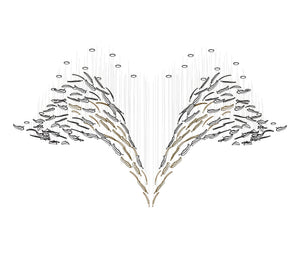 Glass Feathers Flying Chandelier