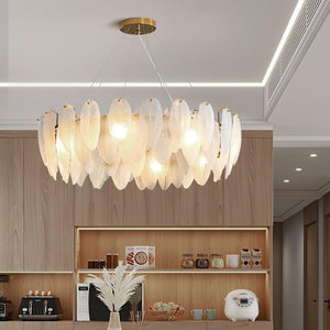 Glass Feather Chandelier