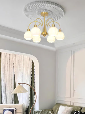 Glass Pumpkin Gold Chandelier