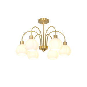 Glass Pumpkin Gold Chandelier