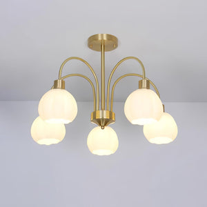 Glass Pumpkin Gold Chandelier