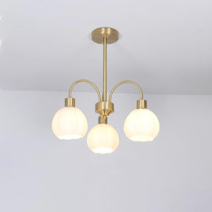 Glass Pumpkin Gold Chandelier