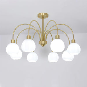 Glass Pumpkin Gold Chandelier